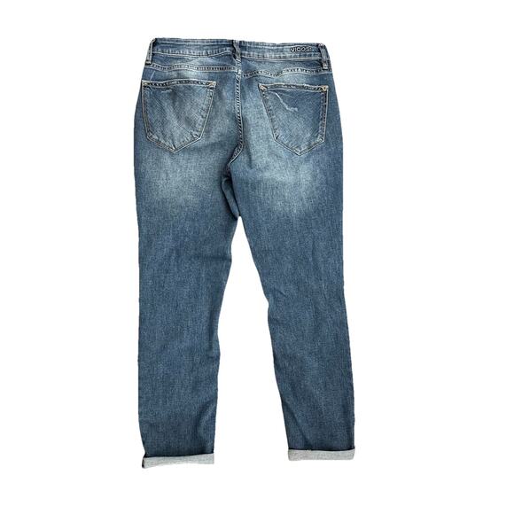 VIGOSS Women's 32 Thompson Tomboy Stretch Medium Wash Distressed Jeans - Picture 2 of 6